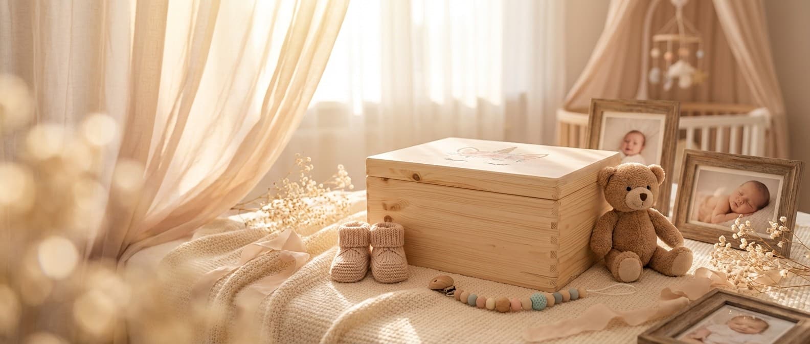 Baby Erinnerungskiste – personalisierte Holzkiste