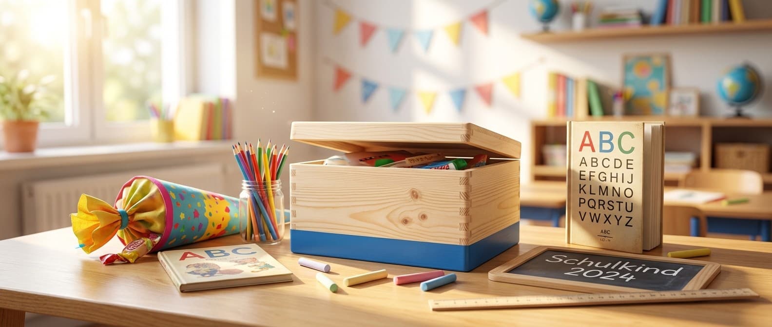 Einschulung Erinnerungskiste – personalisierte Holzkiste