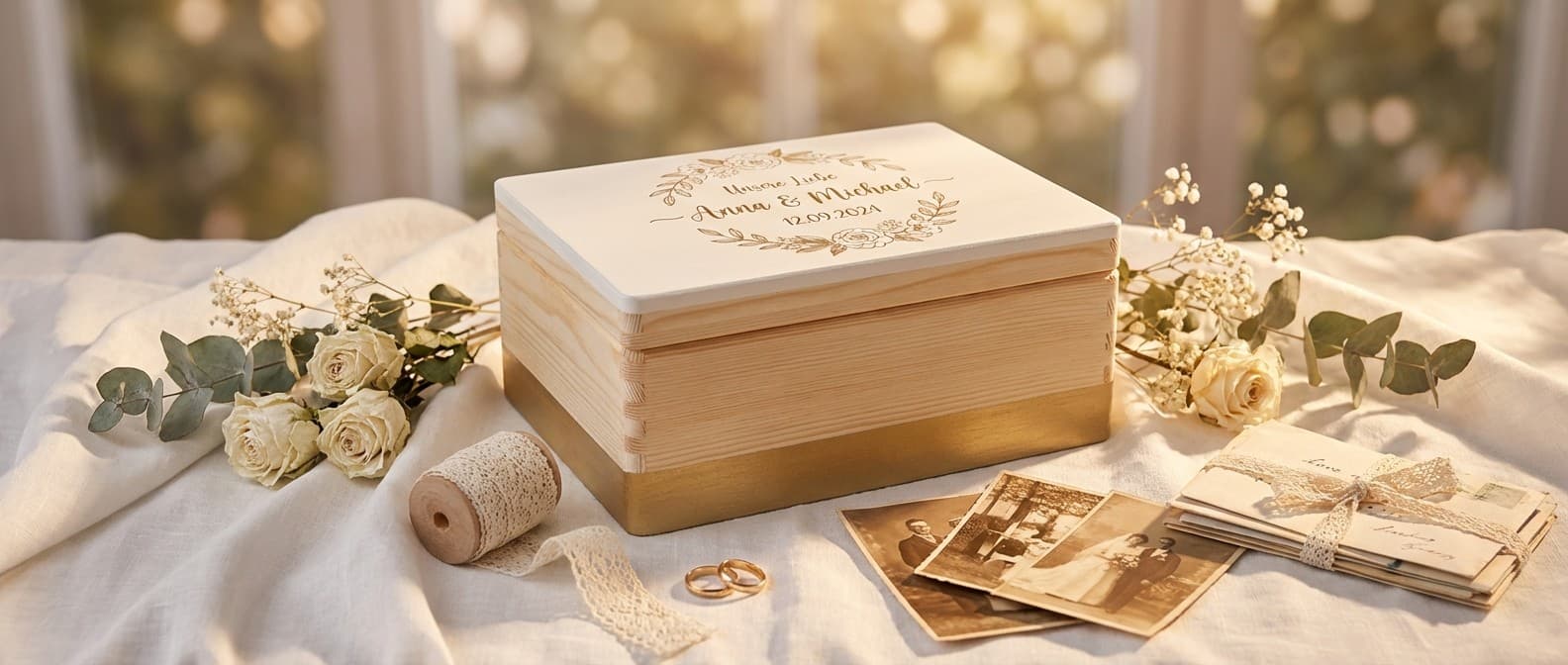 Hochzeit Erinnerungskiste – personalisierte Holzkiste