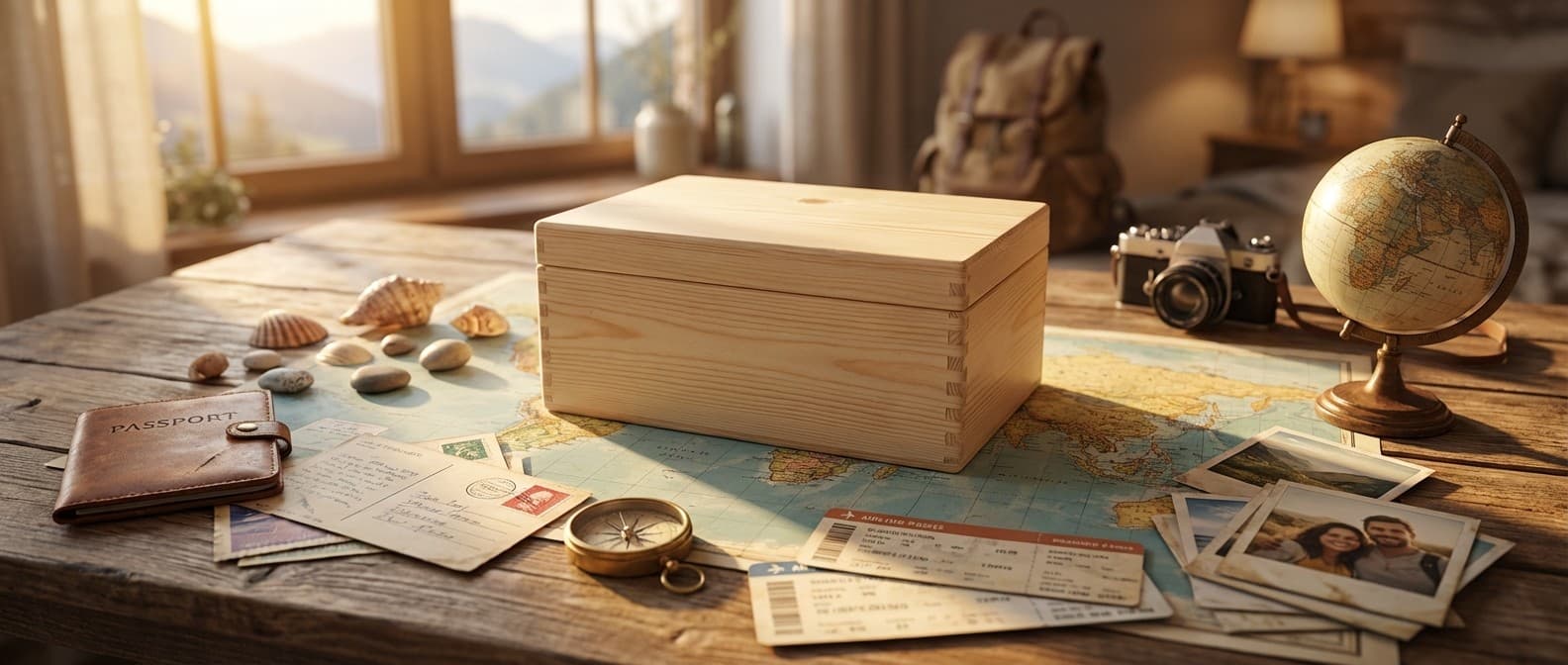 Reise Erinnerungskiste – personalisierte Holzkiste