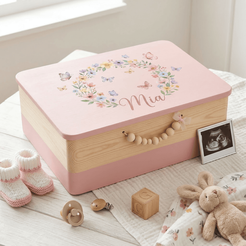 Baby Erinnerungskiste Blumenkranz - Painted Edition